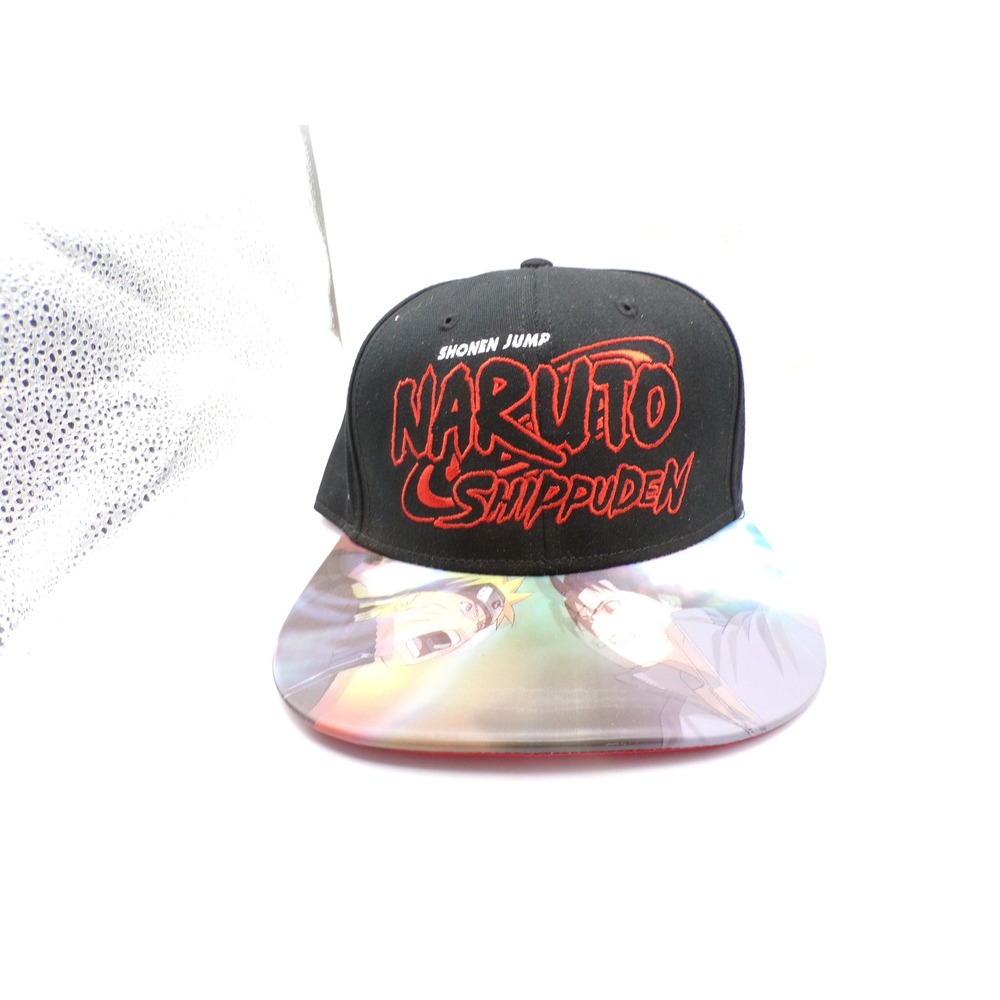 Naruto Shippuden Snapback Hat Spencers Shonen Jump Black Red Flat Bill Cap